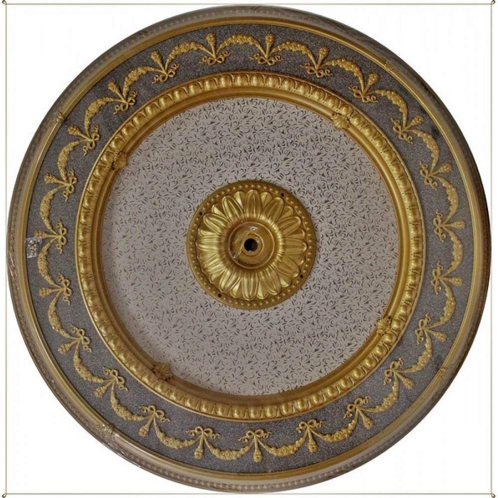 150 Cm Yuvarlak Osmanli Saray Tavan S-385 Avize Gobegi Altin Varak Kaplamali 3D